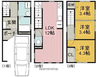 大阪府豊中市上野西4丁目【一戸建】の間取り