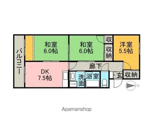 21ハイツ新保【203号室】の間取り
