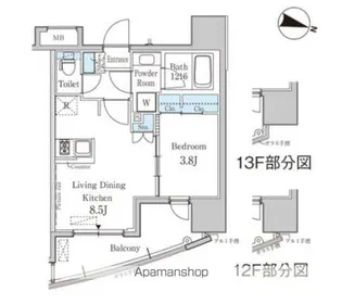 パークアクシス博多【9階】の間取り