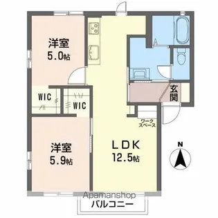 コスモスハイツDE【E101号室】の間取り