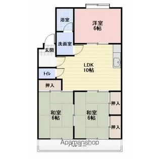 パークサイド三ツ井【1階】の間取り