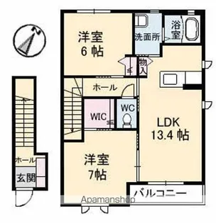ブランドール TS C棟【2階】の間取り