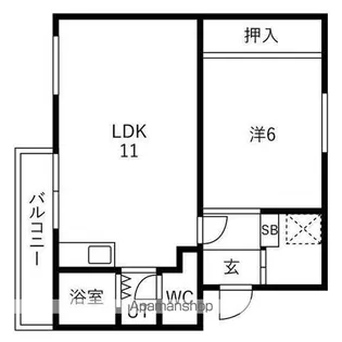 ヴィラナリー苫小牧Ⅰ【302号室】の間取り