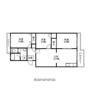 セレッソ甲西C号館【3階】の間取り