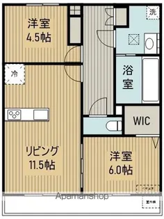 リコルテ緑が丘【1階】の間取り