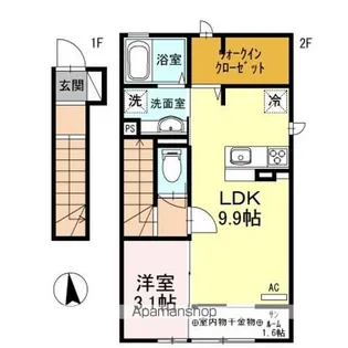 グラン コンフォレア【201号室】の間取り