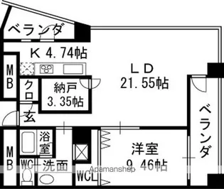 ザ・タワー大阪レジデンス【4階】の間取り