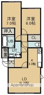 ハイツピレニー【1階】の間取り
