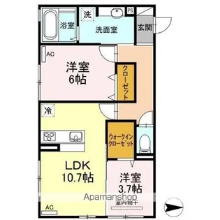 ベルレージュ【206号室】の間取り