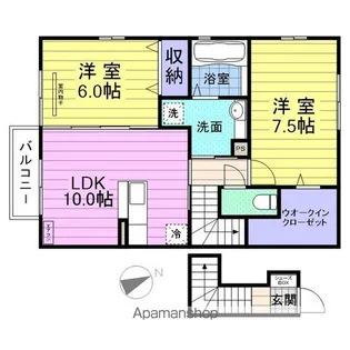 UNITYΑ【201号室】の間取り