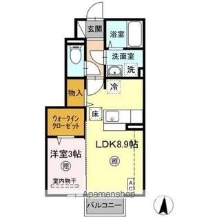T−ルーム中角 Ⅱ【1階】の間取り