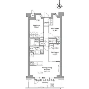 コンフォリア・リヴ八坂富士見【2階】の間取り