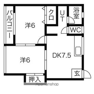 2DKの間取り画像