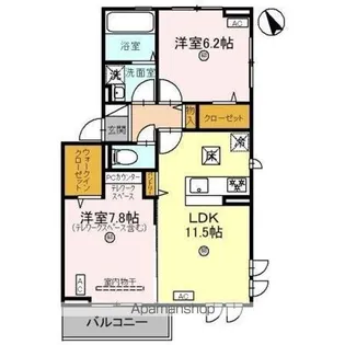 グランコンフォール神ノ川【1階】の間取り