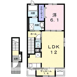 ヴィラ ハナブサ3番館【2階】の間取り