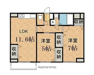 エクセレント聖蹟桜ヶ丘【4階号室】の間取り