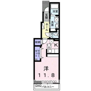 ソレイユ穴橋【1階】の間取り