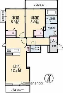 シャーメゾンJH丸亀【2階】の間取り