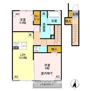 京和風 嵯峨野 月【2階】の間取り