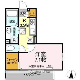 ベル・ドゥ・ジュー【1階】の間取り