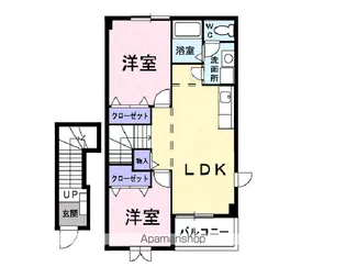 ヴィラ・サンライズD【2階】の間取り