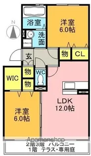 サンライズガーデン【3階】の間取り