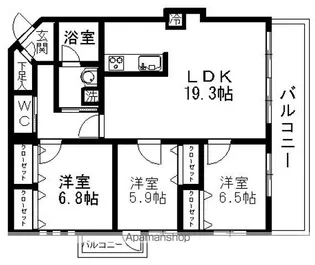 ヴィラ・デステ【202号室】の間取り