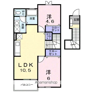 ビューイースト【2階】の間取り