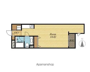 エルスタンザ下北沢【102号室】の間取り