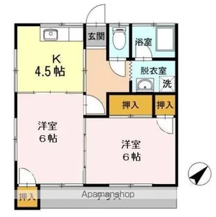 かつきハイツ【1階】の間取り