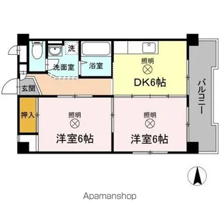長瀬マンション Ⅱ棟【1階】の間取り