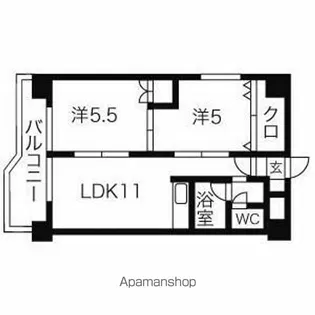 グランデース南郷【8階】の間取り