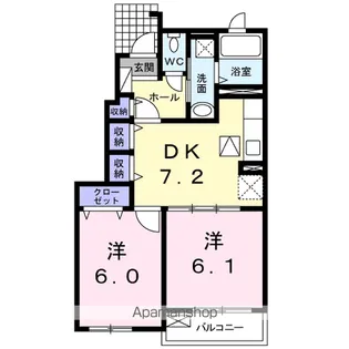 リバーサイドレジデンスB【1階】の間取り
