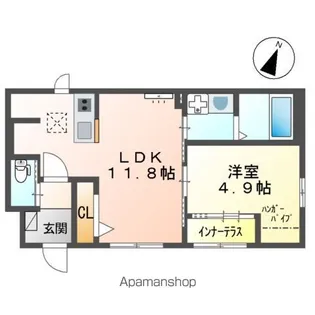 グランディール戸坂【1階】の間取り