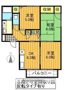 フラットすわB【2階】の間取り