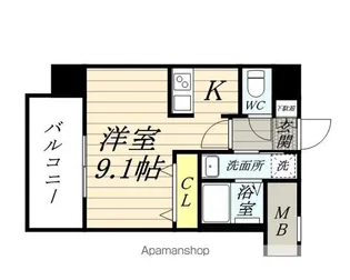 エンクレストベイ天神東Ⅲ【11階】の間取り