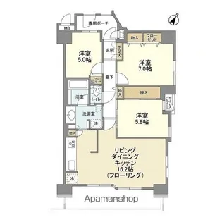 ルモン肥後橋公園前【803号室】の間取り