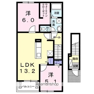リバーサイド真倉 H【2階】の間取り