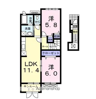 カーサ フェリーチェⅡ【2階】の間取り
