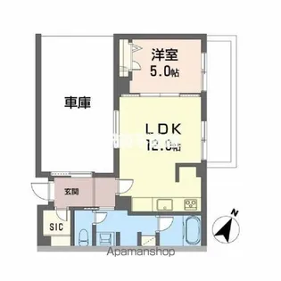 シャーメゾン上大利レジデンス【1階】の間取り