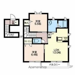 ラフィーネ B【2階】の間取り