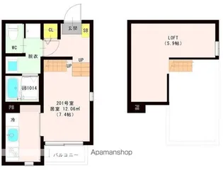 ハーモニーテラス西中田Ⅷ【2階】の間取り