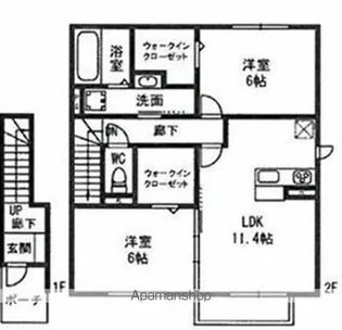メゾンプルメトウス【2-203号室】の間取り