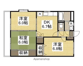 岡山県総社市総社3丁目【マンション】の間取り