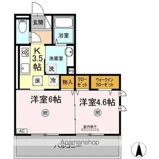 グランツ国富【1階】の間取り