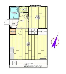 レジデンスフルヤ【B403号室】の間取り