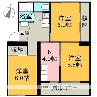 コーポ靖国【201号室】の間取り