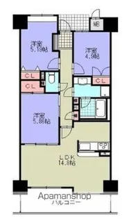 桜山閣【802号室】の間取り