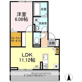 1LDKの間取り画像