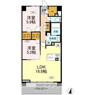 ロイヤルパークス仙台青葉通【912号室】の間取り